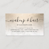 Elegantes Kupfergold, weißes Marmor, Make-up & Haa Visitenkarte (Rückseite)