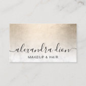 Elegantes Kupfergold, weißes Marmor, Make-up & Haa Visitenkarte (Vorderseite)