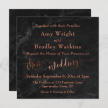 Elegantes Kupferskript mit schwarzem Marmor | Hoch