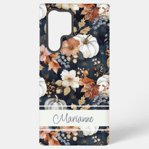 Elegantes Kürbis- und Blumenherbstmuster Samsung Galaxy Hülle