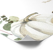 Elegantes Kürbisgrün Herbst-Hochzeitsprogramm-Schi Poster (Ecke)