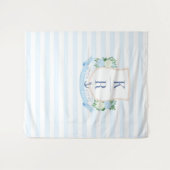 Elegantes Küstenhochzeitungs-Wappen Foto Hintergru Wandteppich (Vorderseite (Horizontal))