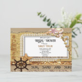 Elegantes Küstenmeer Modernes Brautparty Einladung (Stehend Vorderseite)