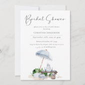 Elegantes Küstenstrand-Brautparty Save the Date Einladung (Vorderseite)