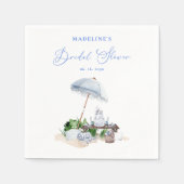 Elegantes Küstenstrand Picnic Brautparty Serviette (Vorderseite)