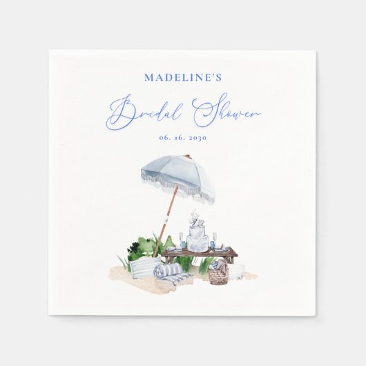 Elegantes Küstenstrand Picnic Brautparty Serviette (Vorderseite)