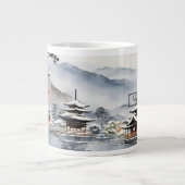 Elegantes Kyoto im Winter Wasserfarben Kunst - Tas Jumbo-Tasse (Vorderseite)