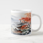 Elegantes Kyoto im Winter Wasserfarben Kunst - Tas Jumbo-Tasse (Rechts)