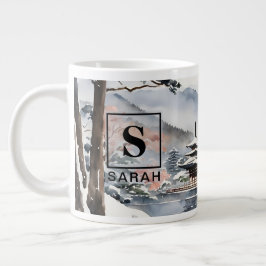 Elegantes Kyoto im Winter Wasserfarben Kunst - Tas Jumbo-Tasse