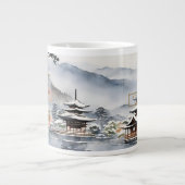 Elegantes Kyoto im Winter Wasserfarben Kunst - Tas Jumbo-Tasse (Vorderseite)