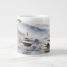 Elegantes Kyoto im Winter Wasserfarben Kunst - Tas Jumbo-Tasse