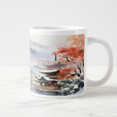 Elegantes Kyoto im Winter Wasserfarben Kunst - Tas Jumbo-Tasse (Rechts)