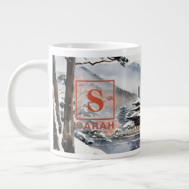 Elegantes Kyoto im Winter Wasserfarben Kunst - Tas Jumbo-Tasse