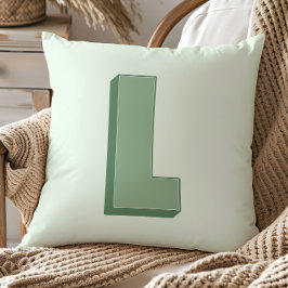 Elegantes L-Monogramm personalisierter Anfangsbuch Kissen