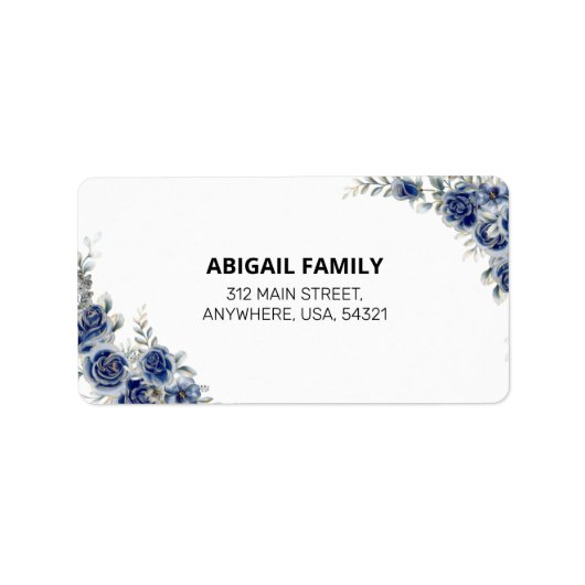 Elegantes Label für Blumenzehen Adressaufkleber (Vorne)