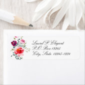 Elegantes Label für florale Skriptrückgabeadresse (Insitu)