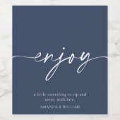 Elegantes Label für Hochzeitsweine der Marine Weinetikett (Einzelnes Label)