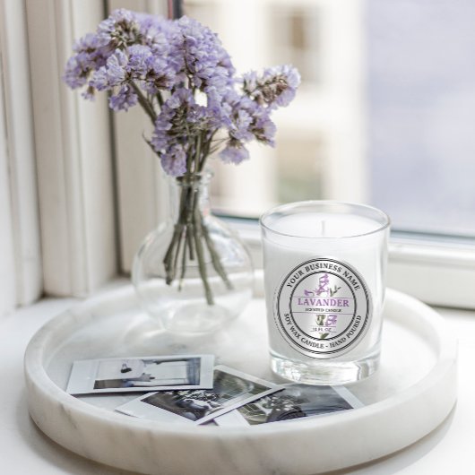 Elegantes Label für Lavander-Blume Runder Aufkleber