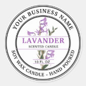 Elegantes Label für Lavander-Blume Runder Aufkleber (Vorderseite)