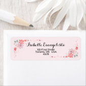 Elegantes Label mit floraler Rücksendeadresse (Insitu)
