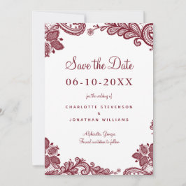 Elegantes Lace Wedding Verlobung Foto Red White Save The Date