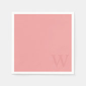 Elegantes Lachs rosa Monogramm Papier Napkins Serviette (Vorderseite)