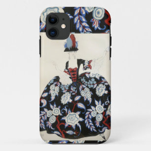ELEGANTES LADY FLORAL DRUCK MIT SCHWARZ-WEISSEN BL Case-Mate iPhone HÜLLE