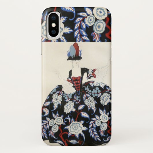 ELEGANTES LADY FLORAL DRUCK MIT SCHWARZ-WEISSEN BL Case-Mate iPhone HÜLLE (Rückseite)
