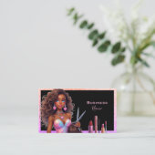 Elegantes Lady Hair Makeup Business Visitenkarte (Stehend Vorderseite)