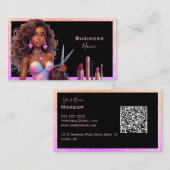 Elegantes Lady Hair Makeup Business Visitenkarte (Vorne/Hinten)