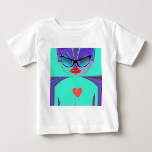 Elegantes Lady Portrait: Ein buntes Kunstwerk Baby T-shirt (Vorderseite)