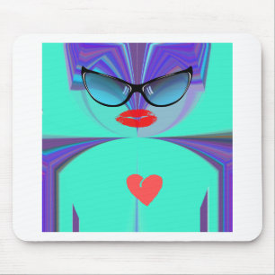 Elegantes Lady Portrait: Ein buntes Kunstwerk Mousepad