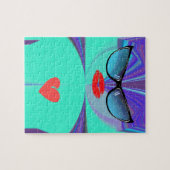 Elegantes Lady Portrait: Ein buntes Kunstwerk Puzzle (Horizontal)