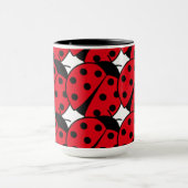 Elegantes Ladybug-rotes schwarzes Muster Tasse (Zentrum)