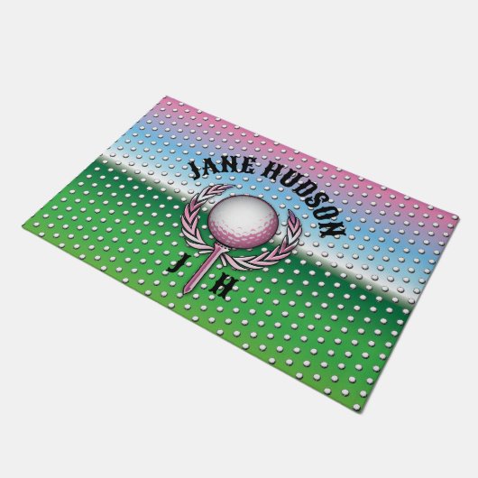 Elegantes Ladys Golf Design Fußmatte (Schrägansicht)