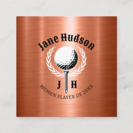 Elegantes Ladys Golf Monogram Design Quadratische Visitenkarte