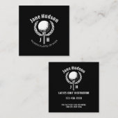 Elegantes Ladys Golf Monogram Design Quadratische Visitenkarte (Vorne/Hinten)