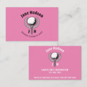 Elegantes Ladys Golf Monogram Design Visitenkarte (Vorne/Hinten)