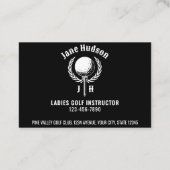 Elegantes Ladys Golf Monogram Design Visitenkarte (Rückseite)