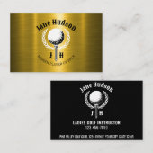 Elegantes Ladys Golf Monogram Design Visitenkarte (Vorne/Hinten)