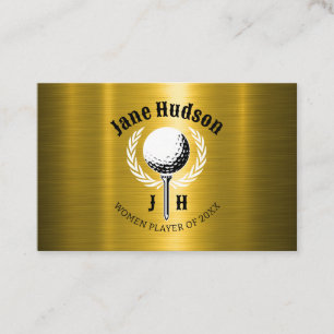 Elegantes Ladys Golf Monogram Design Visitenkarte