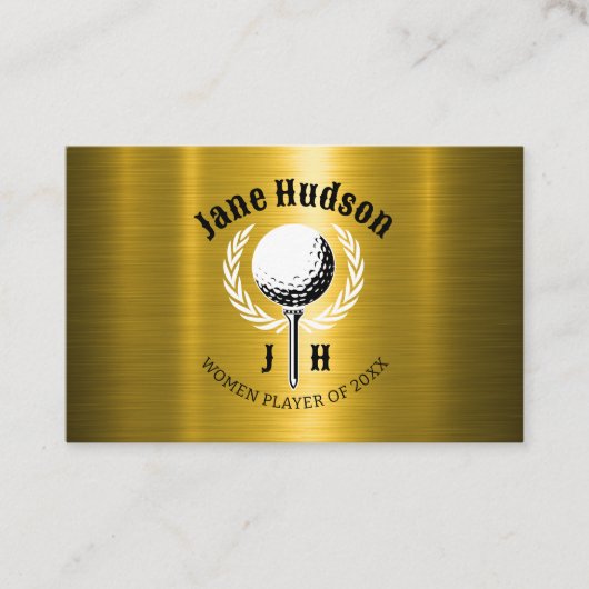 Elegantes Ladys Golf Monogram Design Visitenkarte (Vorderseite)