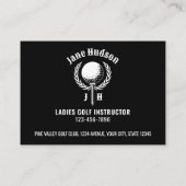 Elegantes Ladys Golf Monogram Design Visitenkarte (Rückseite)