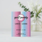 Elegantes Ladys Golf Party Design Einladungspostkarte (Stehend Vorderseite)
