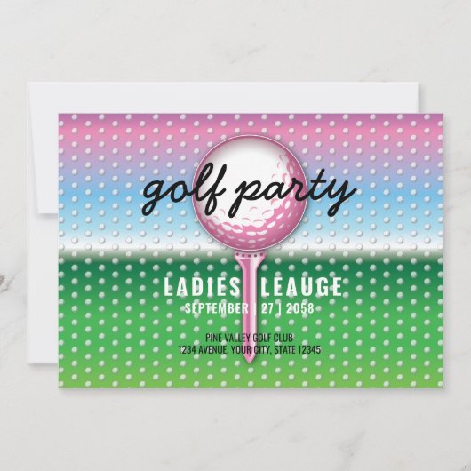 Elegantes Ladys Golf Party Design Save The Date (Vorderseite)