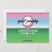 Elegantes Ladys Golf Party Design Save The Date (Rückseite)