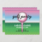 Elegantes Ladys Golf Party Design Save The Date (Vorne/Hinten)