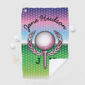 Elegantes Ladys Monogram Golf Design Golfhandtuch (Insitu)