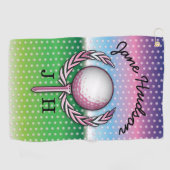 Elegantes Ladys Monogram Golf Design Golfhandtuch (Horizontal)