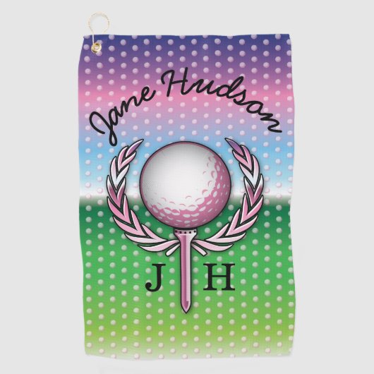 Elegantes Ladys Monogram Golf Design Golfhandtuch (Vorderseite)